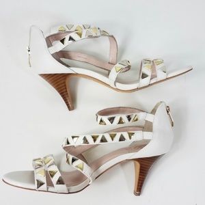 Vince Camuto White Gold Studded Heels